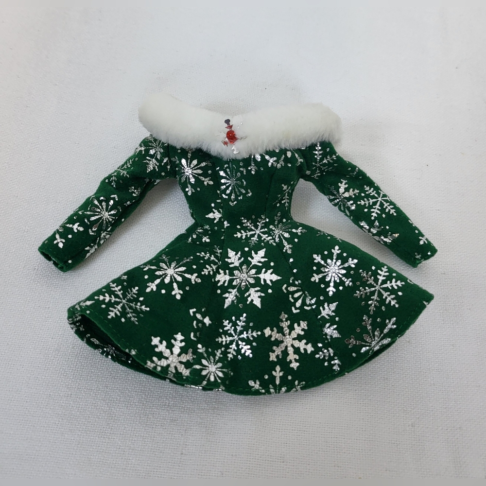 Vtg 1997 Green Silver‎ Festive Season Special Edition Replacement Barbie Dress